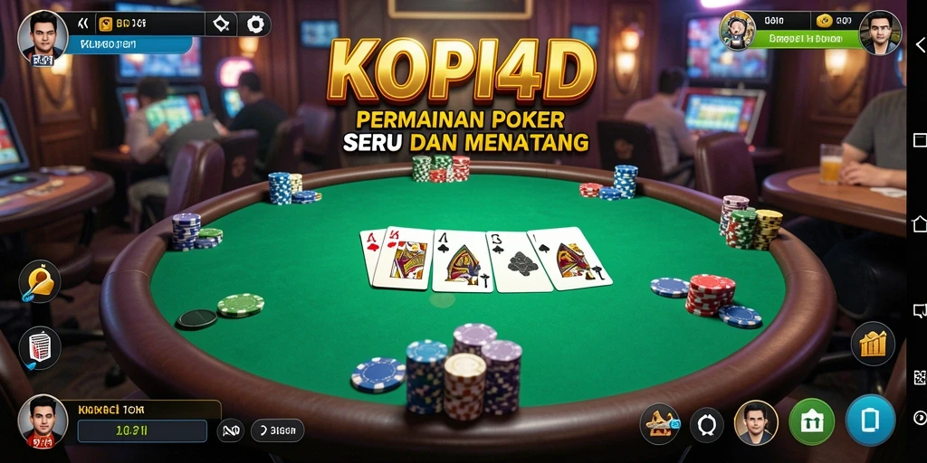 Screenshot gameplay KOPI4D menampilkan suasana Poker yang mendebarkan.