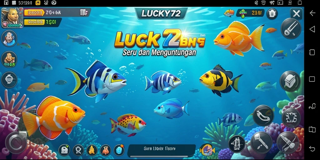 Tangkapan layar gameplay seru LUCKY72 dalam aksi Tembak Ikan.
