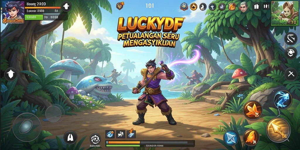 Tampilan gameplay LUCKYDF yang memukau dan mendebarkan.